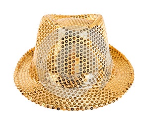 Festively shining gold hat