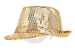 Festively shining gold hat