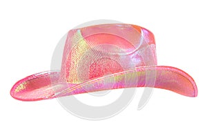 Festively shining pink stetson cowboy hat