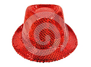 Festively shining red hat