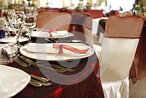 Festivity table arrangement photo