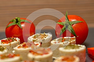 Feta cheese appetizer with spices