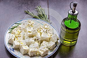Feta cheese, olive oil