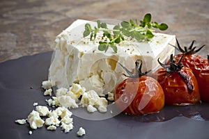 Feta Cheese with Roasted Cherry Tomatoes and Thyme