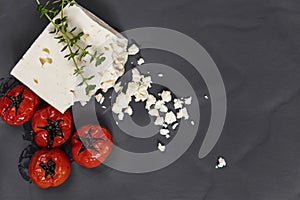 Feta Cheese with Roasted Cherry Tomatoes and Thyme