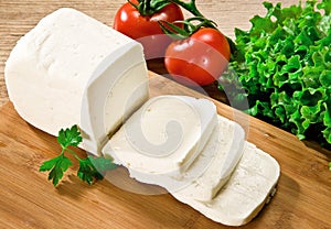 Feta greek turkish cheese on plate