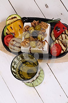 Feta with white wine