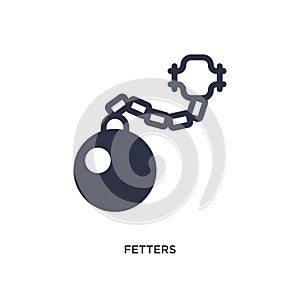 fetters icon on white background. Simple element illustration from magic concept