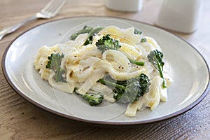 Fettuccine Alfredo with Broccolini