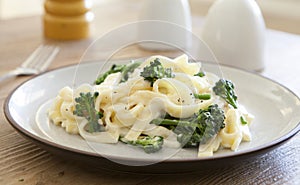 Fettuccine Alfredo with Broccolini