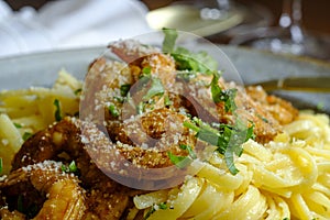 Fettuccine Alfredo Cajun Shrimp