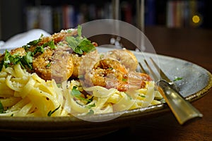 Fettuccine Alfredo Cajun Shrimp