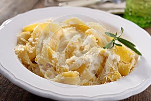 Fettuccine Alfredo with Parmesan cheese