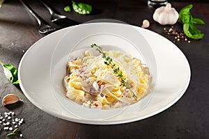 Fettuccine Carbonara with Parmesan