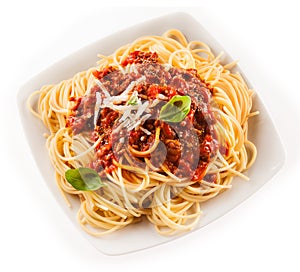 Fettuccine or spaghetti with Bolognese sauce