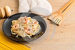 fettuccini pasta with shrimp