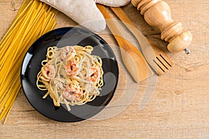 fettuccini pasta with shrimp