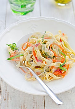 Fettucine with vegetables