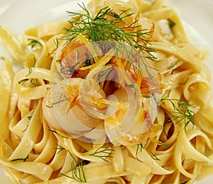 Fettucini With Scallops
