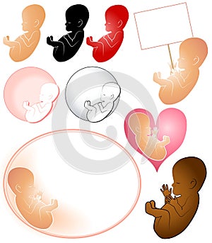 Fetus Baby Infant Logos Clip Art