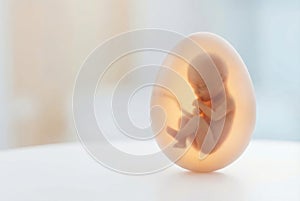 Fetus developing inside egg cell for ivf concept