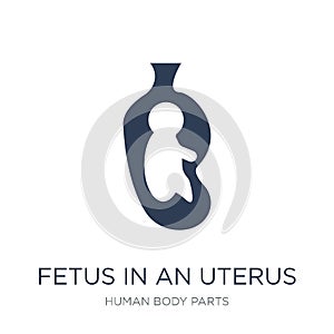 Fetus in an uterus icon. Trendy flat vector Fetus in an uterus i
