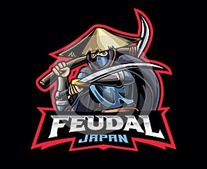 Feudal Warrior Mascot Logo Design photo