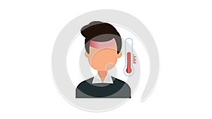 Fever, High Temperature icon animation for medical motion graphics