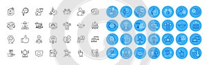 Fever, Touchscreen gesture and Mental conundrum line icons pack. For web app. Color icon buttons. Vector