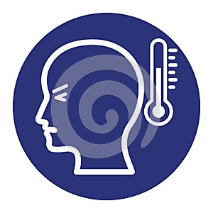 Fever  white glypy with color background vector icon which can easily modify or edit photo