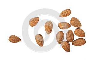 A few almonds isolated