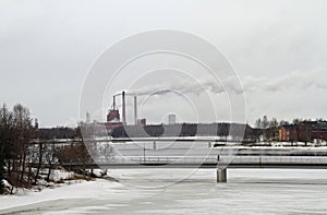 A few bridges across river Oulujoki in Oulu