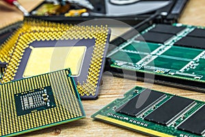 Few different processors also RAM memory module and SSD