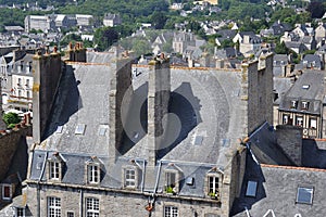 A few imposing chimney-pots