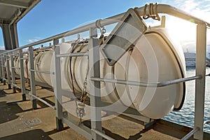 Few inflatable liferafts.