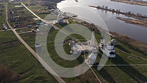 Few mosques aerial view. Volga Bulgaria - historical and architectural complex.