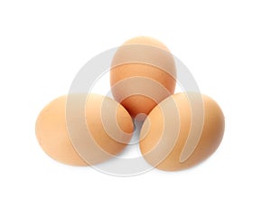 Few raw chicken eggs