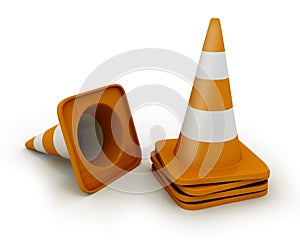 Few road cones