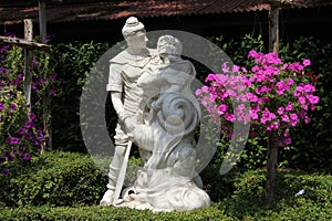 A few sculptures in tropical park of Nong Nooch in Pattaya, Thailand