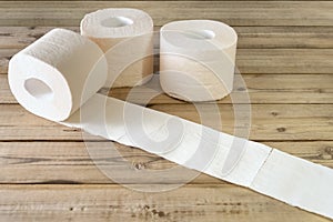 a few soft roll unwound in the way of toilet paper