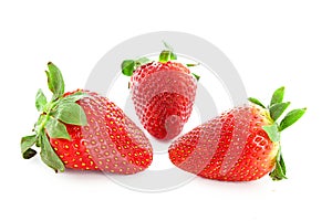 Few strawberries isolated