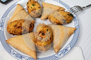 A Few Traditional Portugese Starters Served on a Plate