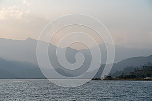 Fewa Lake and Hot Air Balloon