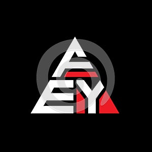 FEY triangle letter logo design with triangle shape. FEY triangle logo design monogram. FEY triangle vector logo template with red photo