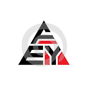FEY triangle letter logo design with triangle shape. FEY triangle logo design monogram. FEY triangle vector logo template with red photo