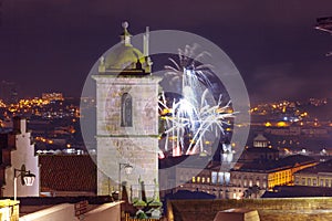 Feywerk in Porto at night, Portugal