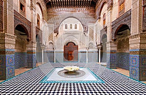 Fez or Fes, Morocco. Al-Attarine Madrasa.