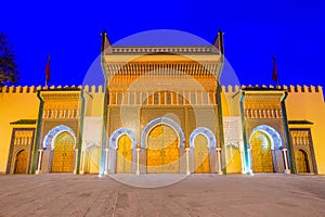 Fez or Fes, Morocco. Alawi Royal Palace. photo