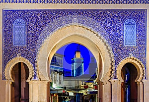 Fez or Fes, Morocco. Blue Gate photo