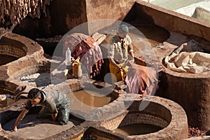 Fez, Morocco 01/02/2020 Choura Tannery world famous site of leather production